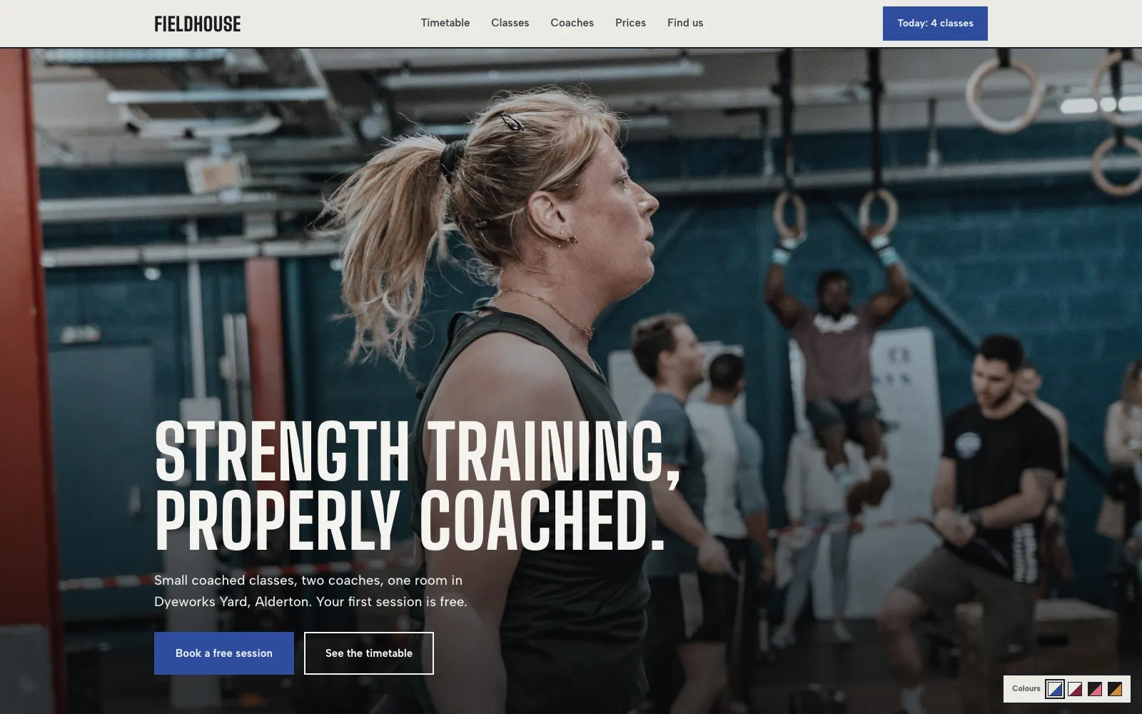The Fieldhouse theme for gyms and fitness studios