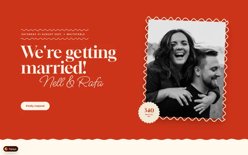 The Spritz theme, a website for weddings